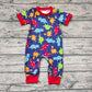 Baby Boy Short Sleeves Dinosaurs Zipper Romper