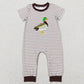 Baby Boy Embroidery Ducks Sibling Hunting Romper RTS