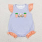 Baby Boy Girl Embroidery Rabbits Carrots Stripes Sibling Romper Clothes Set