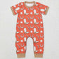 Baby Boy Infant Short Sleeves Western Cow Sibling Buttons Romper