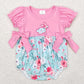 Baby Girl Easter Floral Embroidery Rabbit Sibling Pink Romper Clothes Set RTS