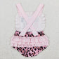 Baby Kids Sleeveless Mama's Girl Leopard Sibling Pink Romper Clothes Dress