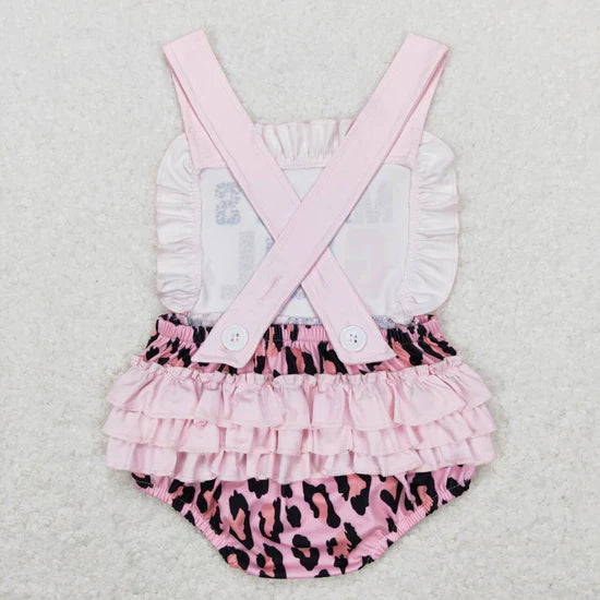 Baby Kids Sleeveless Mama's Girl Leopard Sibling Pink Romper Clothes Dress