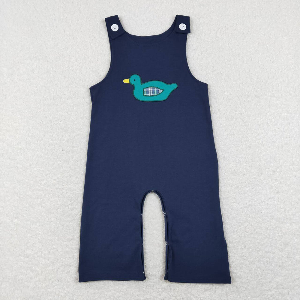 Baby Boy Embroidery Ducks Sibling Hunting Romper RTS