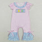 Baby Girl Infant Short Sleeves Sibling Easter Rabbits Romper Clothes