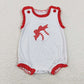 Baby Girl Embroidery Bow Baseball Strips Sibling Romper Clothes Set RTS
