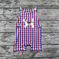 Baby Boy Sleeveless Dog Plaid One Piece Romper