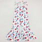 Sibling Baby Girls Kids Straps Stars Bows 4th Of July Bell Pants Jumpsuits RTS