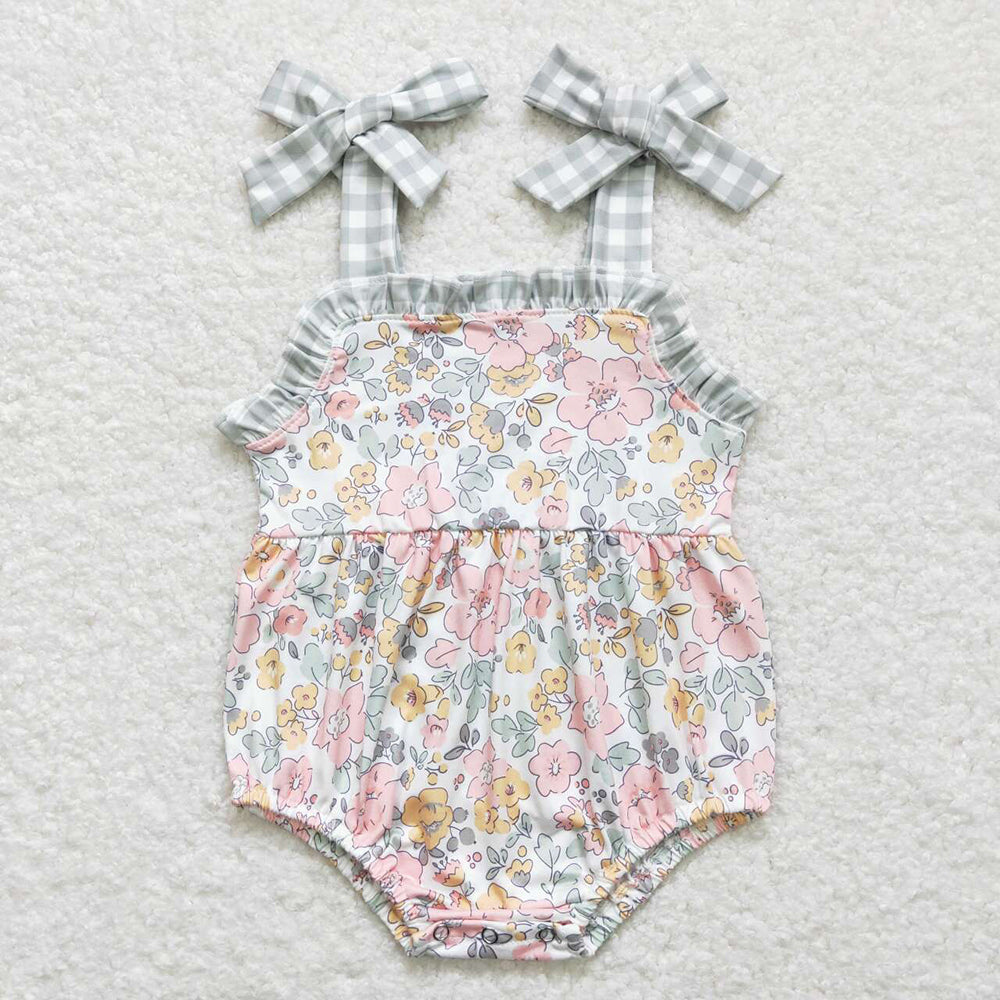 RTS Baby Girl Toddler Flower Sibling Summer Romper Clothes Set