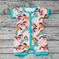 Baby Boy Short Sleeves Western Horse Zipper Romper