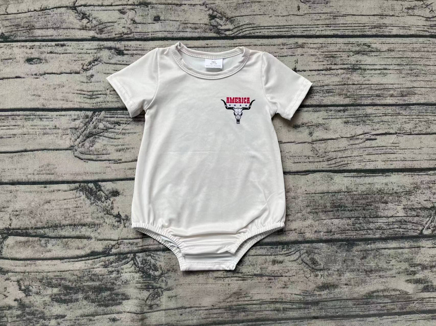 July 4th Baby Boy Cow Short Sleeves Romper