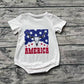 July 4th Baby Boy Cow Short Sleeves Romper