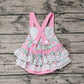 Pre-order Baby Girl Sleeveless Floral Lace Ruffle Bubble One Piece Romper