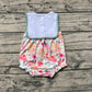 Pre-order Baby Girl Sleeveless I Love Mom Flower Bubble One Piece Romper