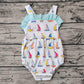 Pre-order Baby Girl Boats Sleeveless Bubble One Piece Romper