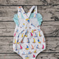 Pre-order Baby Girl Boats Sleeveless Bubble One Piece Romper