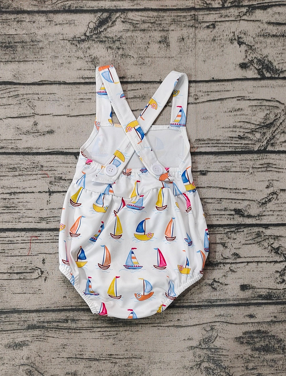 Pre-order Baby Boy Boats Sleeveless Bubble One Piece Romper