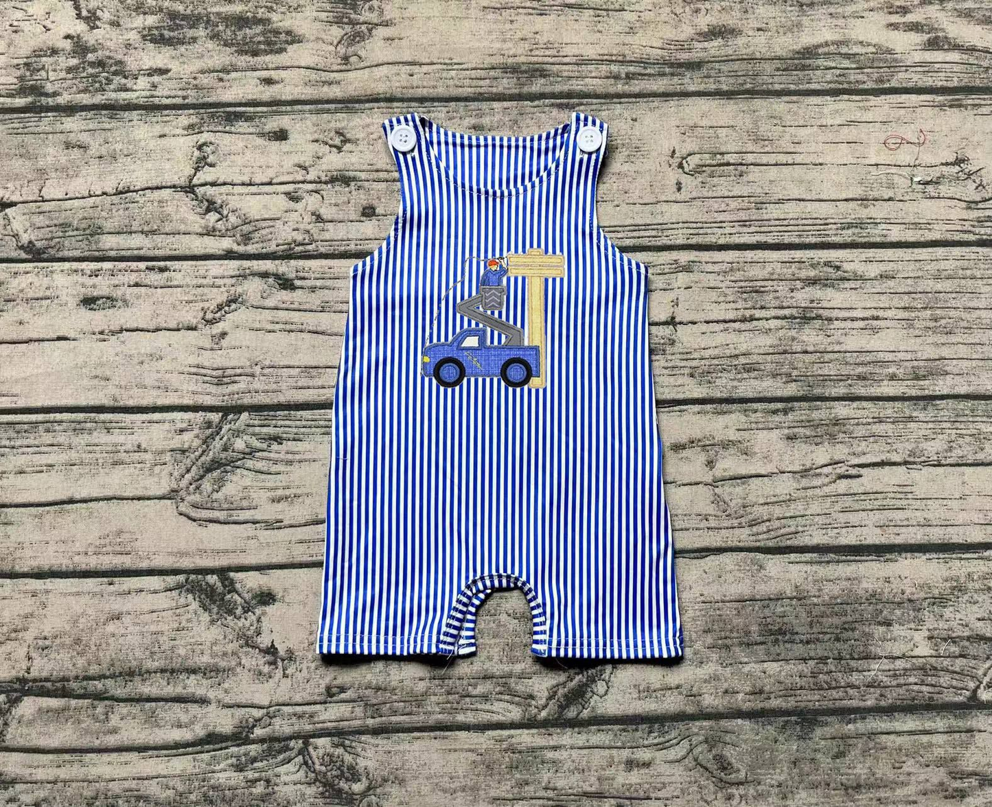 No moq Pre-order Baby Boy Line Man Stripes Summer One Piece Romper