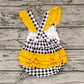 Pre-order Baby Girl Short Sleeves Line Worker Plaid Bubble One Piece Romper