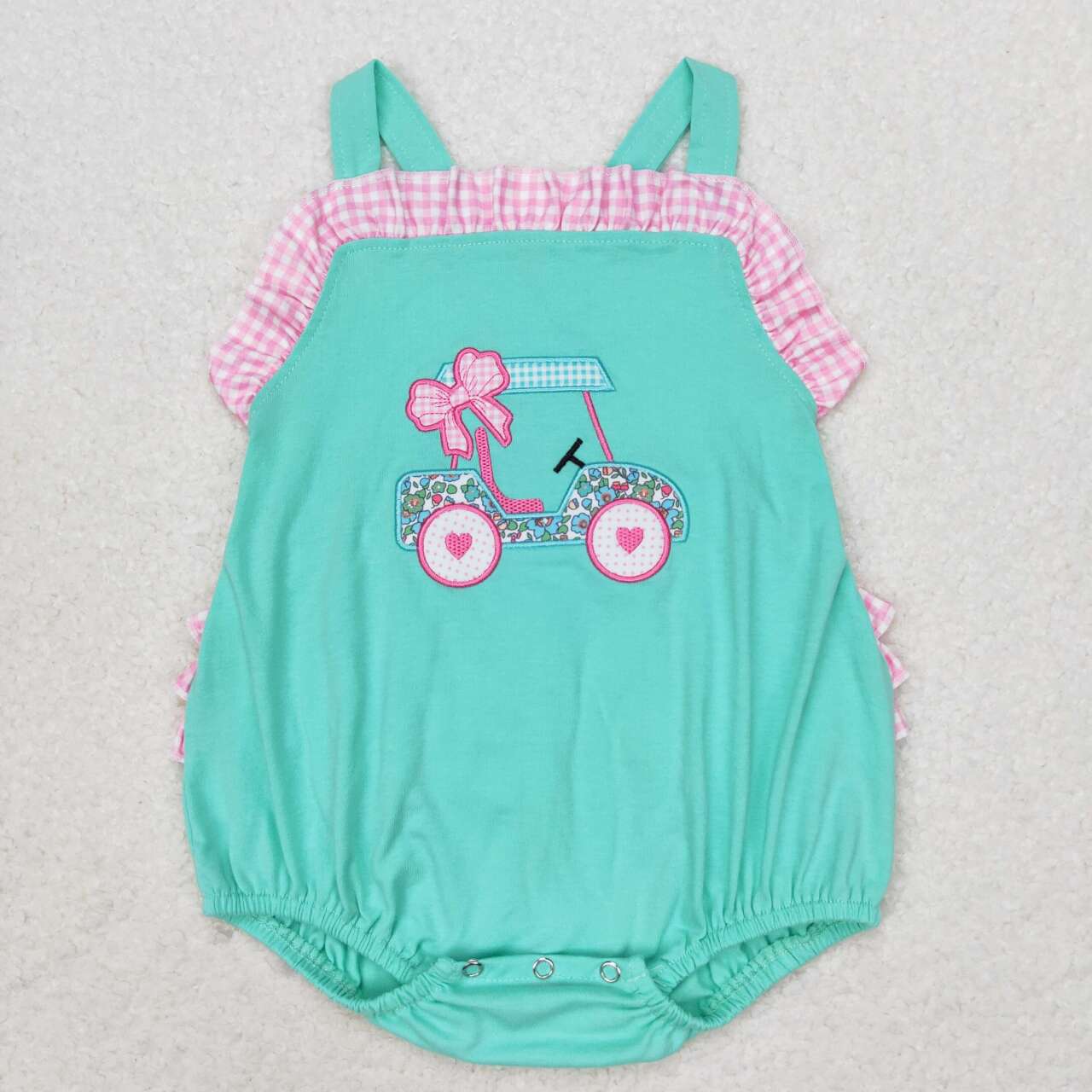 Baby Boy Girl Toddler Embroidery Golf Sibling Set Romper Clothes RTS