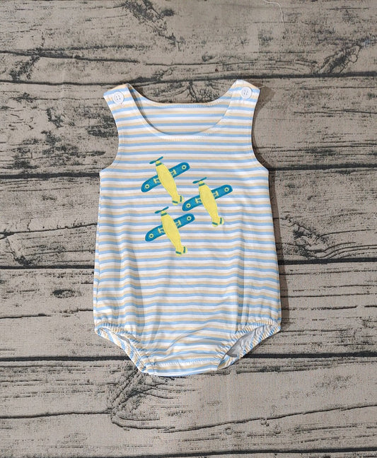 No moq Pre-order Baby Boy Sleeveless Plane Bubble One Piece Romper