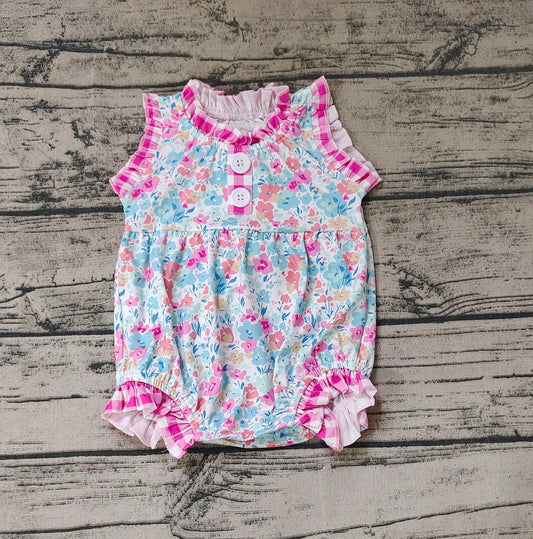 No moq Pre-order Baby Girl Sleeveless Floral One Piece Romper