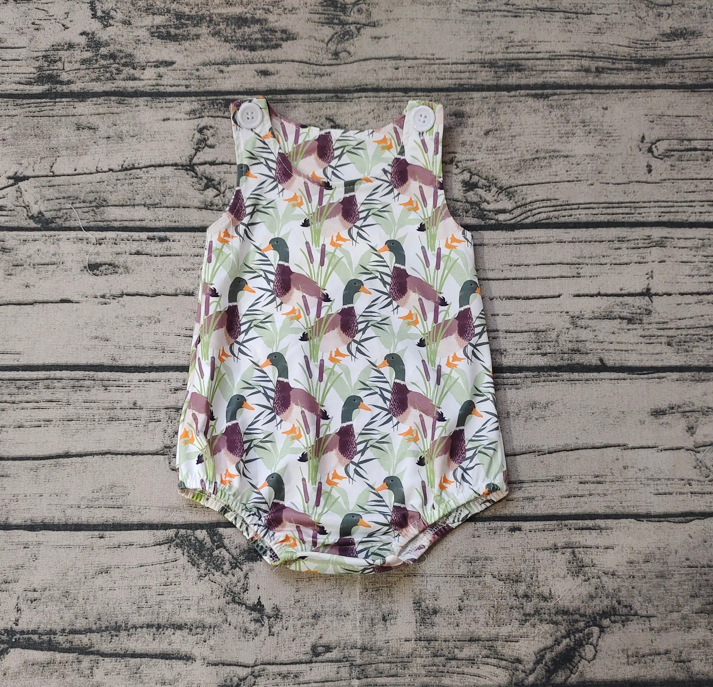 Baby Boy Sleeveless Ducks One Piece Romper