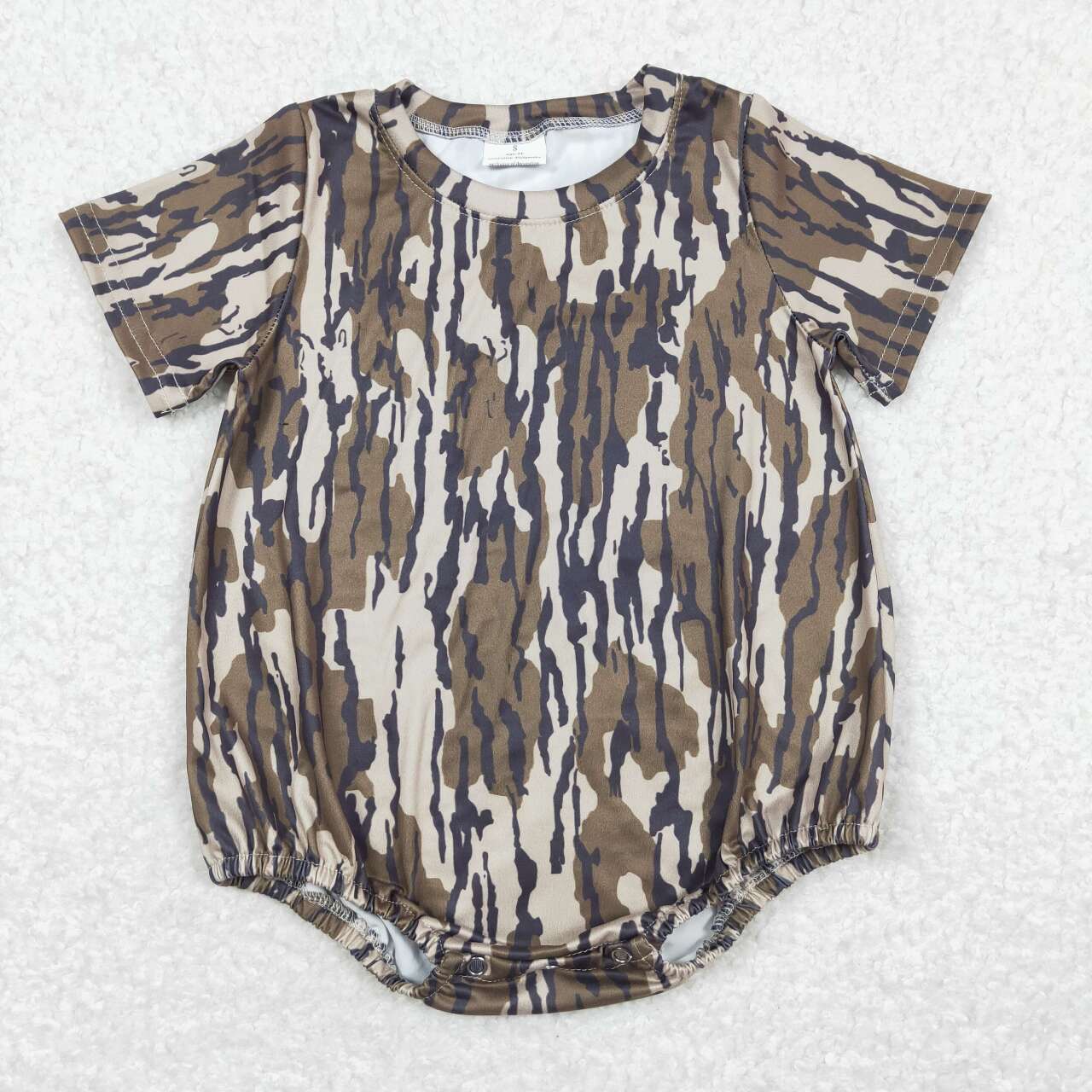 Sibling Baby Boys Infant Short Sleeves Camo Print Summer Bubble Rompers RTS