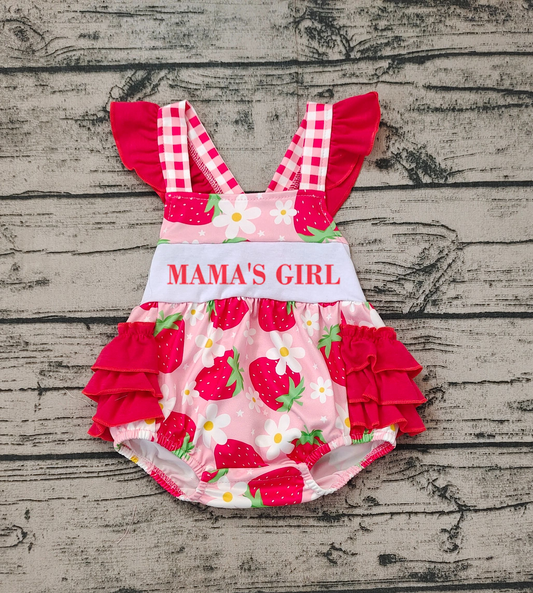 Pre-order Baby Kids Mama's Girl Strawberry Floral One Piece Romper