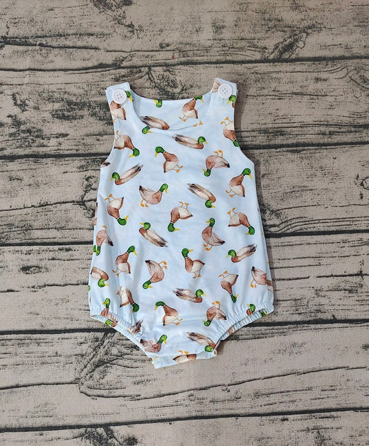 No moq Pre-order Baby Boy Sleeveless Ducks Summer One Piece Romper