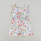 Sibling Baby Girls Kids Sleeveless Flowers Bows Shorts Jumpsuits Summer Clothes RTS
