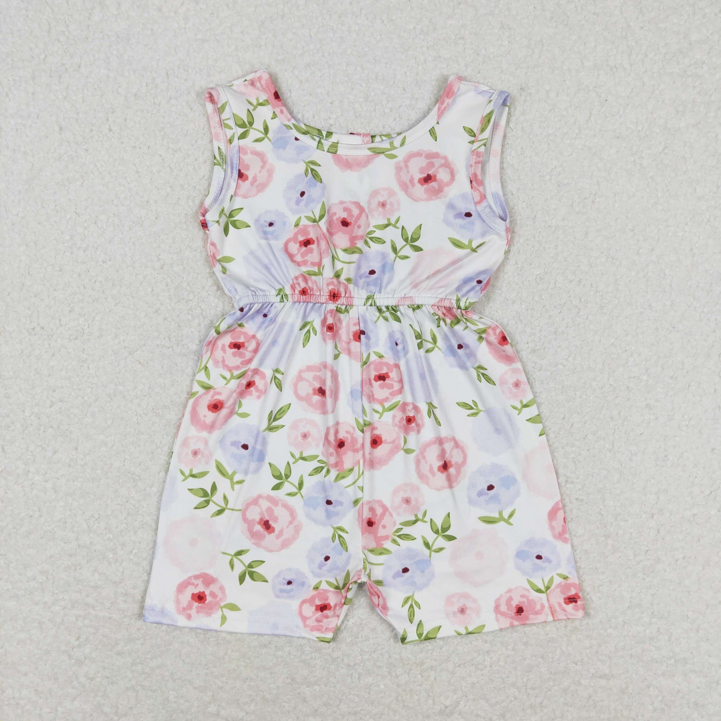 Sibling Baby Girls Kids Sleeveless Flowers Bows Shorts Jumpsuits Summer Clothes RTS