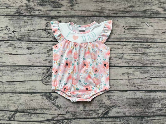 Pre-order SR1349 Baby Girl I Love Dad Floral Summer One Piece Romper