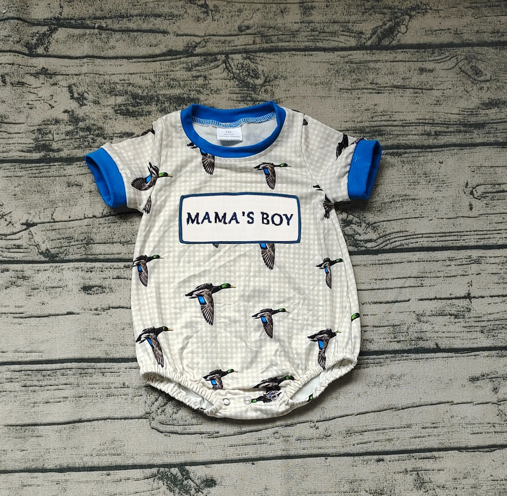 No moq Pre-order Mama's Boy Short Sleeves Ducks Summer One Piece Romper