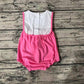 Pre-order Baby Girl Sleeveless I Love Mom Pink Bubble One Piece Romper