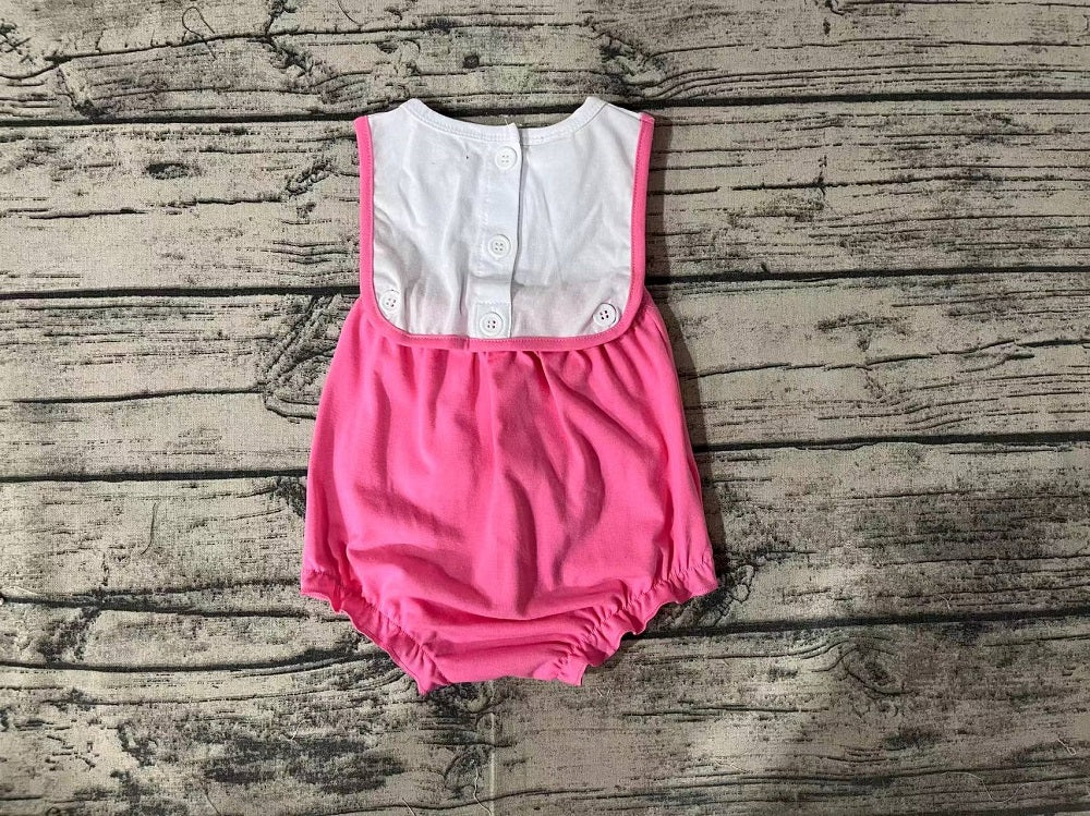 Pre-order Baby Girl Sleeveless I Love Mom Pink Bubble One Piece Romper