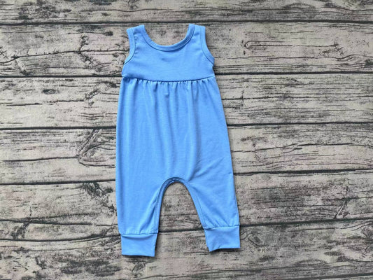 Pre-order Baby Girl Sleeveless Dark Blue Cotton One Piece Romper