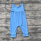 Baby Girl Blue Sleeveless Summer Cotton Romper