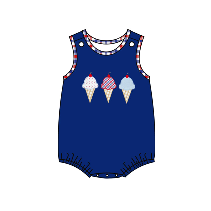 Moq 3 Pre-order Baby Boy Popsicle July 4th Bubble One Piece Romper