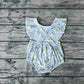 Pre-order Baby Girl Purple Floral Bubble One Piece Summer Romper