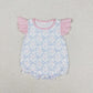 Baby Girl Kids Toddler Blue Bows Flower Sibling Dress Romper Set RTS