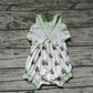 Baby Girl Sleeveless Tractors Stripes Bubble One Piece Romper