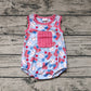 Baby Boy Baseball July 4th Summer Bubble Romper