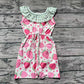 Baby Girl Strawberry Floral Plaid Pocket Summer Jumpsuit