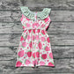 Baby Girl Strawberry Floral Plaid Pocket Summer Jumpsuit