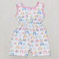 Sibling Baby Girls Kids Sleeveless Flowers Bows Shorts Jumpsuits Summer Clothes RTS