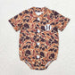 Embroidery Baby Boys Short Sleeves Embroidery Baseballs Camo Buttons Shirts Tops RTS