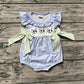 Baby Girl Cow Purple Bubble Summer One Piece Romper