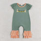 Baby Boy Girl Short Sleeves Embroidery Halloween Dogs Pumpkin Sibling Romper Clothes Set