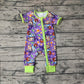 Baby Boy Infant Dogs Halloween Purple Zipper Bamboo Sleeper Romper